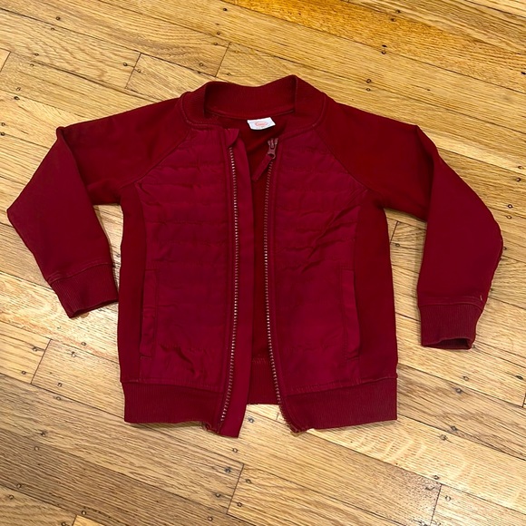 wonder nation Other - wonder nation Burgundy Satin Lightweight Zip Up Bomber Jacket
